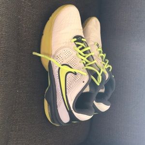 Neon green Nike running shoes